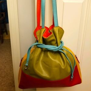 Multi-color ILI New York Drawstring leather sac